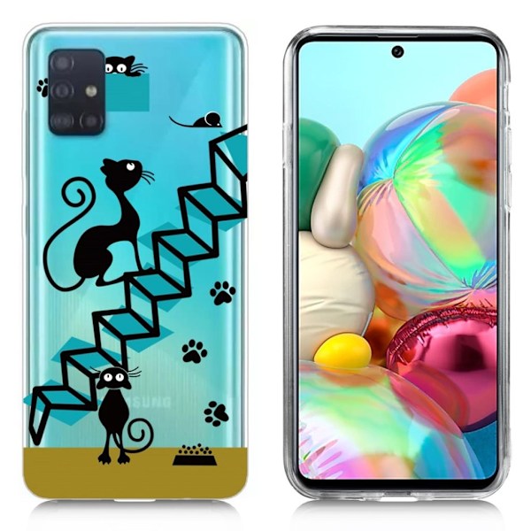 Deco Samsung Galaxy A71 cover - Sort Kat Black