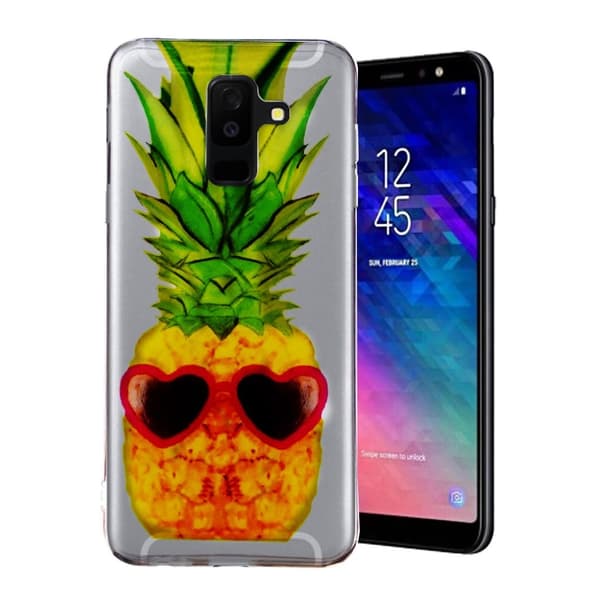 IMD Samsung Galaxy A6 Plus beskyttelses deksel av silikon med printet bilde - ananas Multicolor