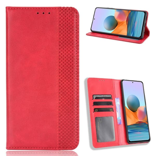 Bofink Vintage Xiaomi Redmi Note 10 Pro / Pro Max Læder Etui - Rød Red