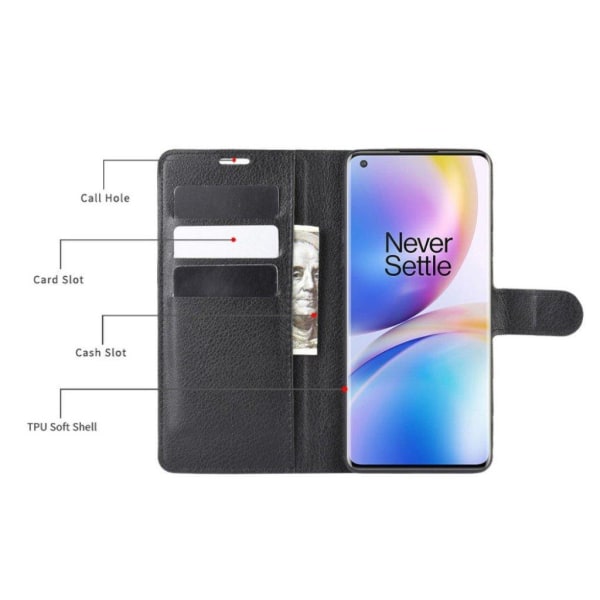 Classic OnePlus 8 Pro flip etui - Sort Black