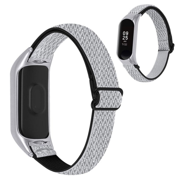Xiaomi Mi Band 5 nylon elastic watch strap - Black / White White