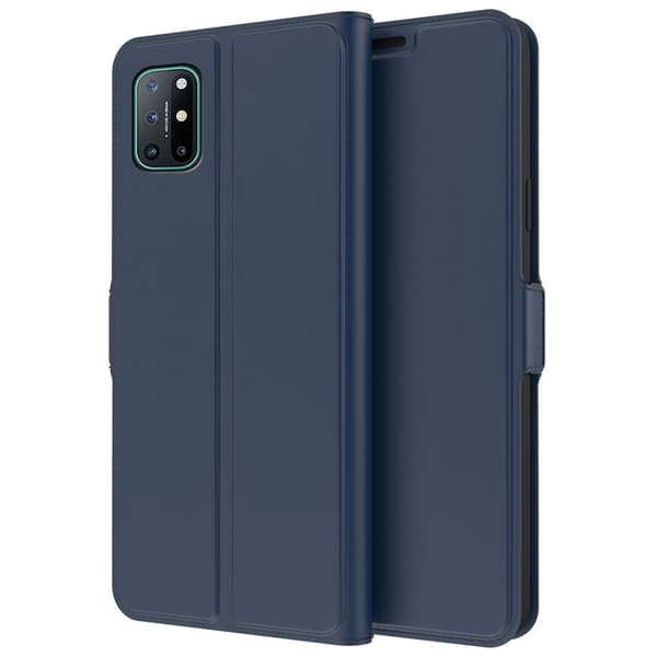 Glatt og tynt premium PU-skinnetui for OnePlus 8T - Blå Blue