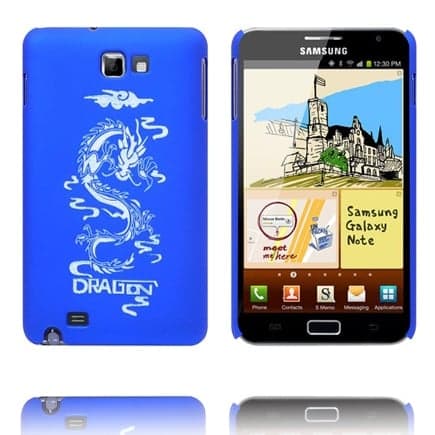 Dragon Mattslipt (Hvit) Samsung Galaxy Note Deksel Blue