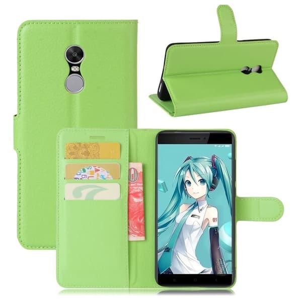 Xiaomi Redmi Note 4 etui laget av kunstlær og silikon - Lys grønt Green