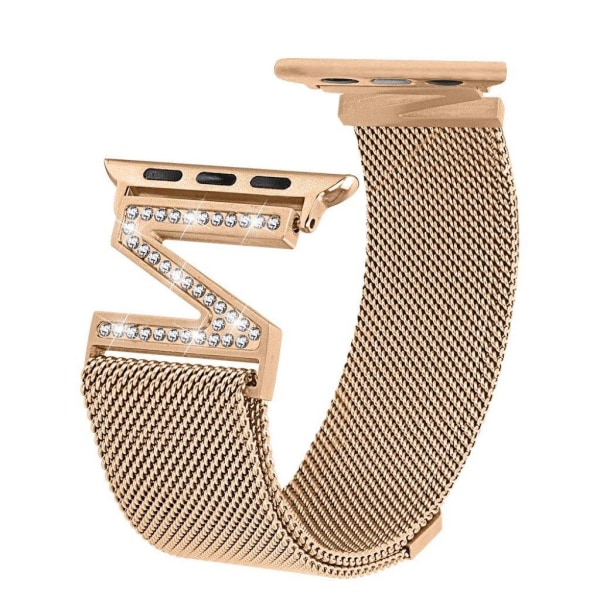 Apple Watch Series 5 44mm Z-Formet rhombus rustfrit stål Urrem - Guld Gold