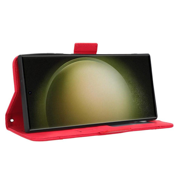 Moderni Nahkalaukku For Samsung Galaxy S23 Ultra - Punainen Red