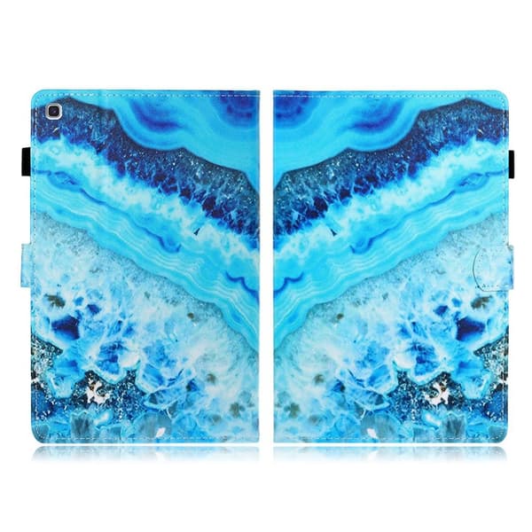 Samsung Galaxy Tab A7 10.4 (2020) Cool Mønster Lær Flippetui - Sea Wave Blue