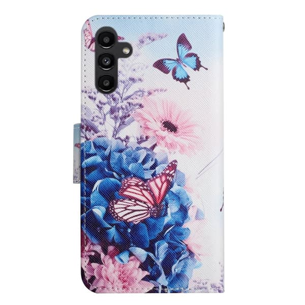 Wonderland Samsung Galaxy A24 4G Flip Etui - Lilla Sommerfugle Multicolor