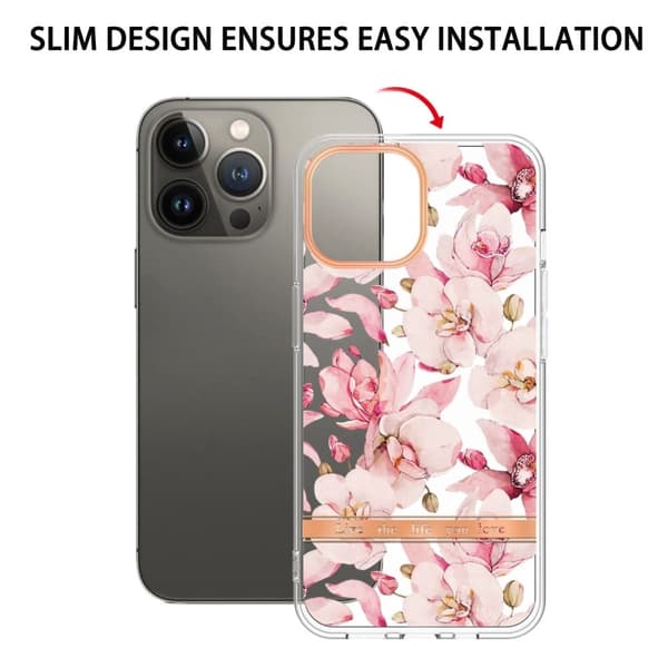 Supertyndt og holdbart softcover til iPhone 14 Pro Max - Hc005 Pink Gardenia Pink
