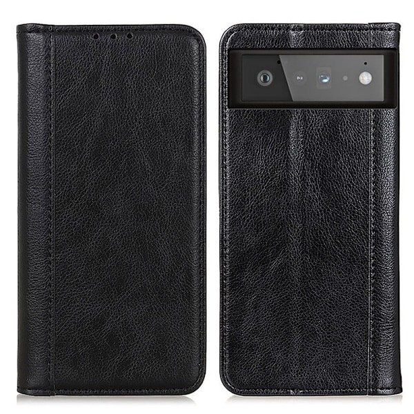 Aito nahkakotelo magneettisuljuksella Google Pixel 6 - Musta Black