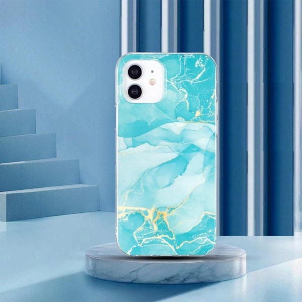 Marmormotiv iPhone 12 Mini skal - Grön Grön