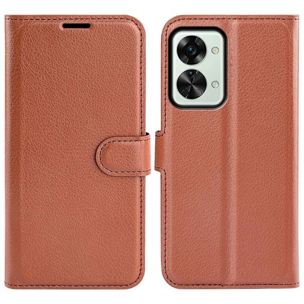 Classic OnePlus Nord 2T flip kuoret - Ruskea Brown