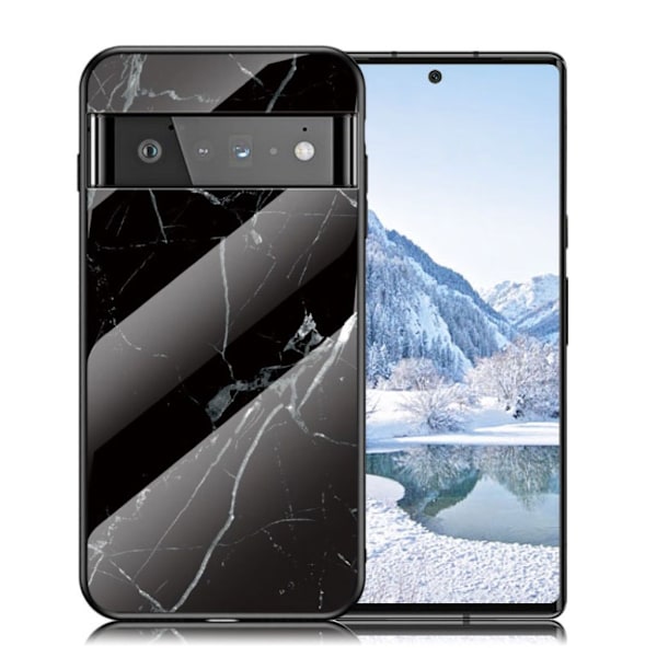 Fantasy Marble Google Pixel 6 Pro cover - Sort Marmor Black
