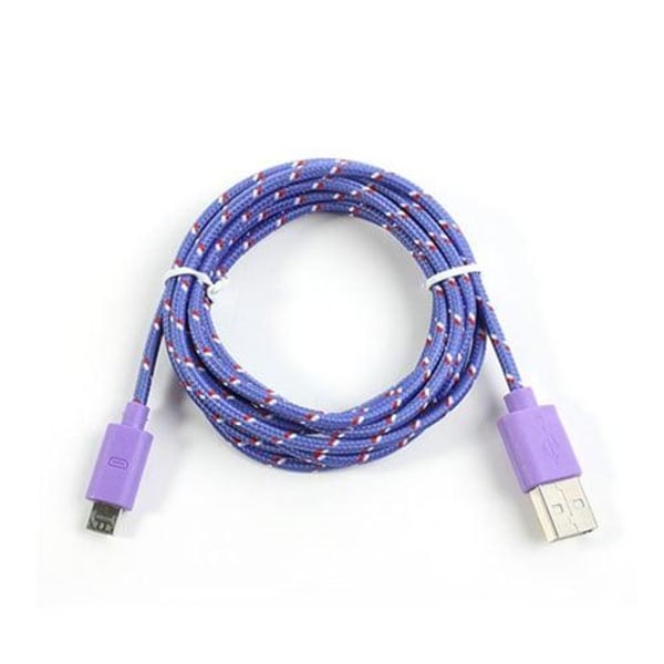 Universel 2m Micro USB Kabel til Android Smartphones - Lilla Purple