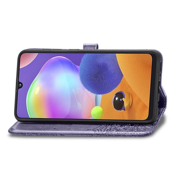 Mandala läder Samsung Galaxy A31 fodral - Lila Lila
