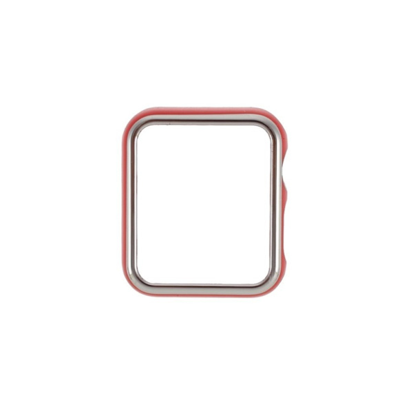 Apple Watch Series 6 / 5 44mm glaserad ram - Silver / Röd Silvergrå
