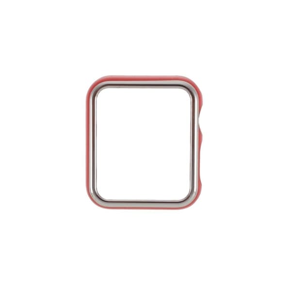Apple Watch Series 6 / 5 44mm lasitettu kehys - Hopea / Punainen Silver grey