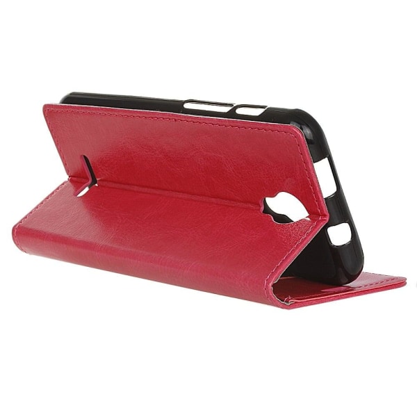 Edwardson Alcatel Pixi 4 (5) 3G PU Leather Wallet Case - Hot Pin Pink
