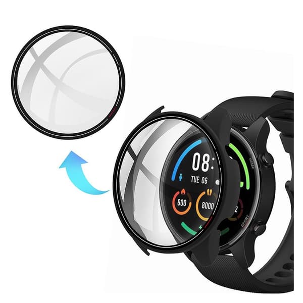 Xiaomi Mi Watch Color cover + tempelglas - Sort Black