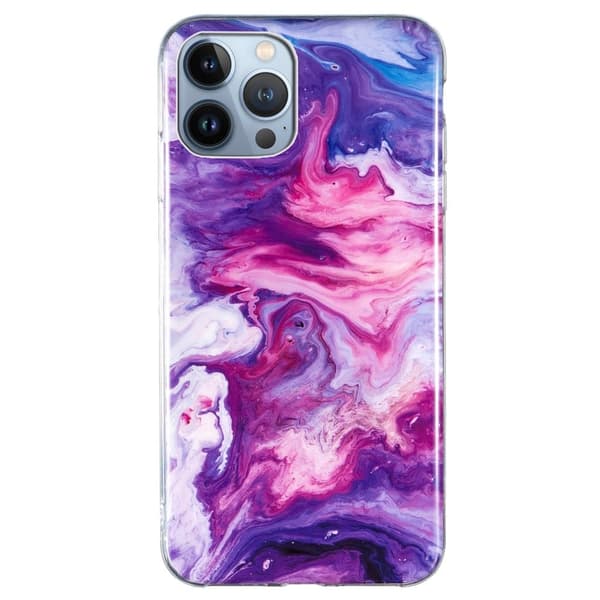 Marmormotiv iPhone 15 Pro skal - Röd Röd