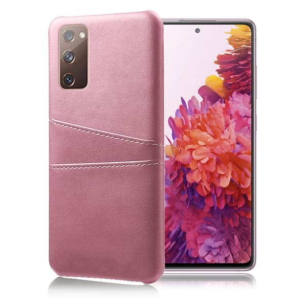 Dual Card Etui Samsung Galaxy S20 Fe 5g / S20 Fe - Rødguld Pink