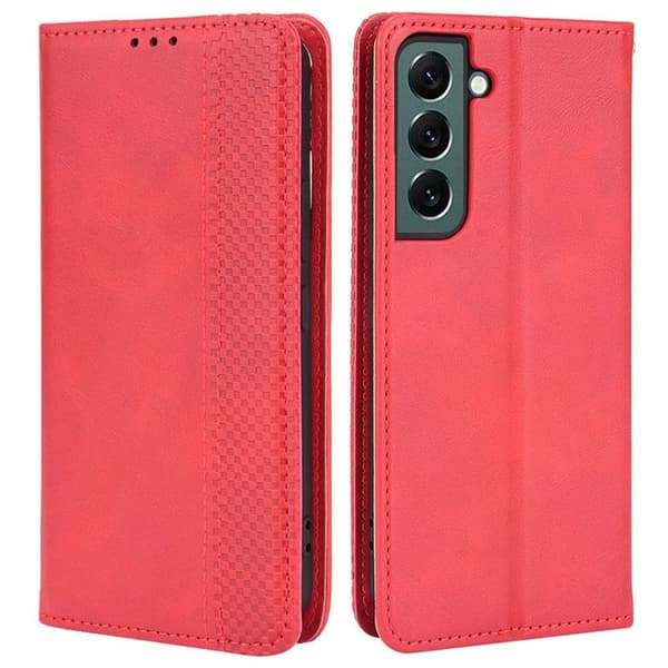 Bofink Vintage Samsung Galaxy S22 Læretui - Rød Red