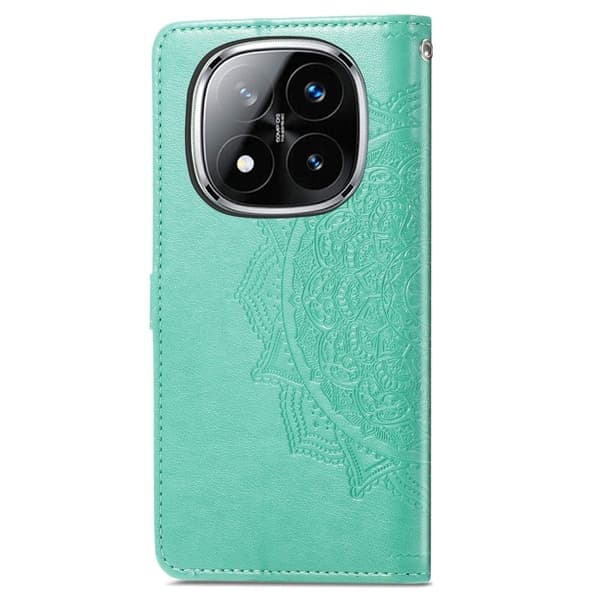 Mandala Xiaomi Redmi Note 14 Pro Plus 5G nahkakotelo - Vihreä Green