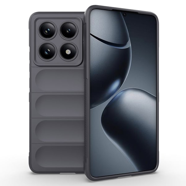 Blødt grebsformet Xiaomi Redmi Note 14 Pro 5G cover - Mørkegrå Silver grey
