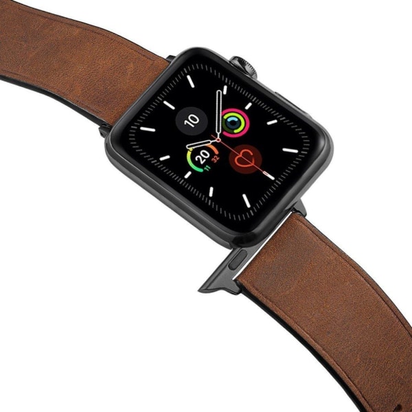 Apple Watch Series 5 / 4 40mm unik urrem i ægte læder - Brun Brown