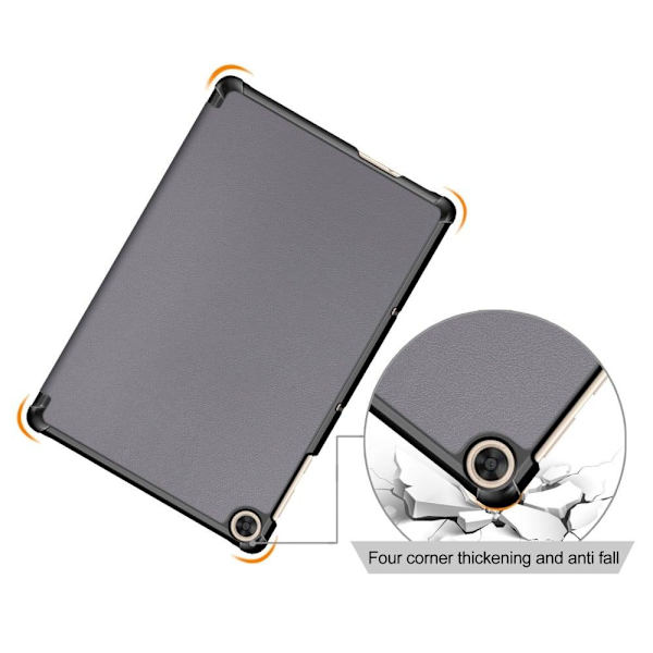 Tri-fold läderfodral för Huawei MatePad T10 - Grå Silvergrå
