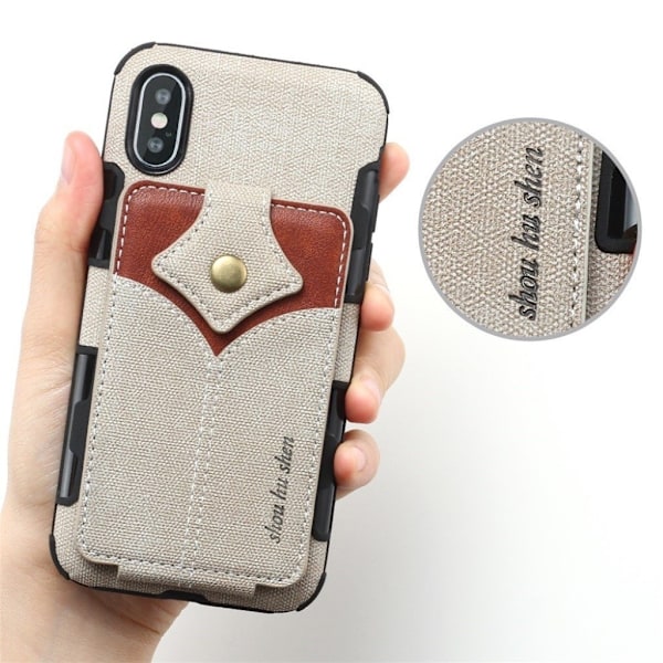 SHOUHUSHEN iPhone Xs Max læderetui med ahornspænde - Lys Grå Silver grey