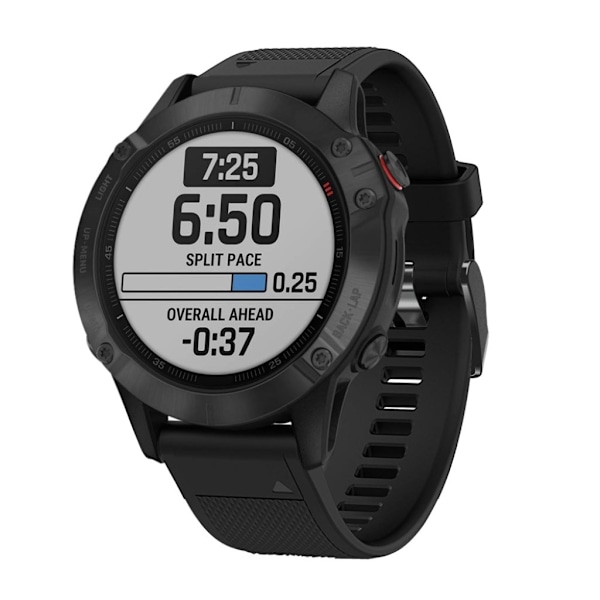 Garmin Fenix 5 silikoninen kellonauha - Musta Black