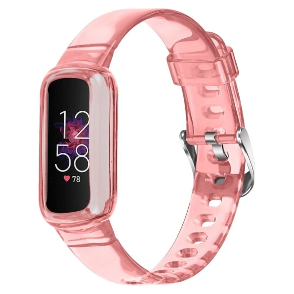 Fitbit Luxe clear silicone watch strap - Transparent Pink Rosa