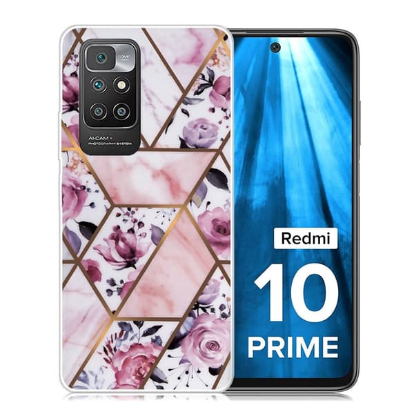 Marble Xiaomi Redmi 10 Prime / Redmi 10 Etui - Elegant Roses Tile Multicolor