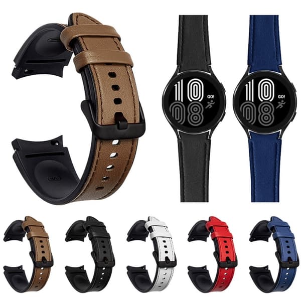1 par Samsung Galaxy Watch 4 klockarmbandsanslutning i rostfritt stål - Silver Silvergrå