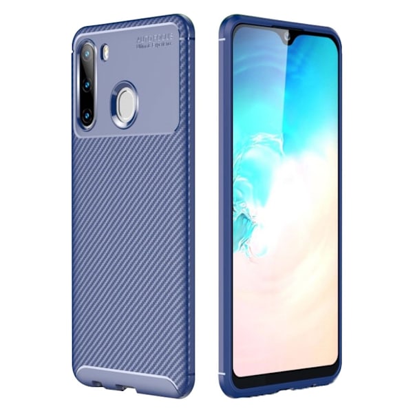 Carbon Shield Samsung Galaxy A21 cover - Blå Blue
