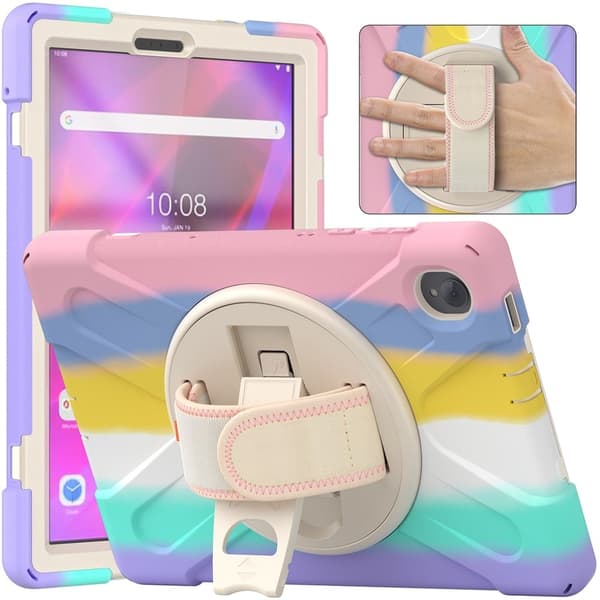 Lenovo Tab M10 FHD Plus 360°-sving Silikon Etui - Pastellfarget Multicolor