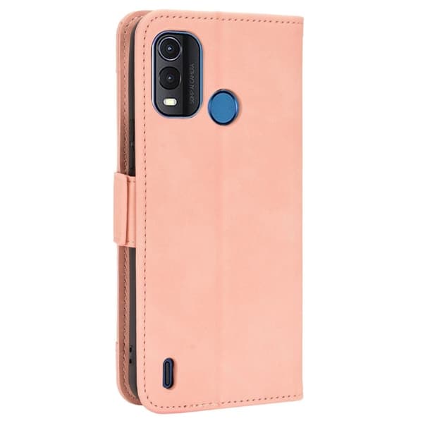 Stilfuldt Læder Etui med Pung til Nokia G11 Plus - Lyserød Pink