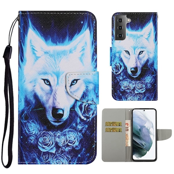 Wonderland Samsung Galaxy S21 FE Flip etui - Hvid ulv Blue