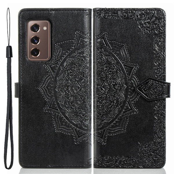 Mandala Samsung Galaxy Z Fold2 5G Flip Etui - Sort Black