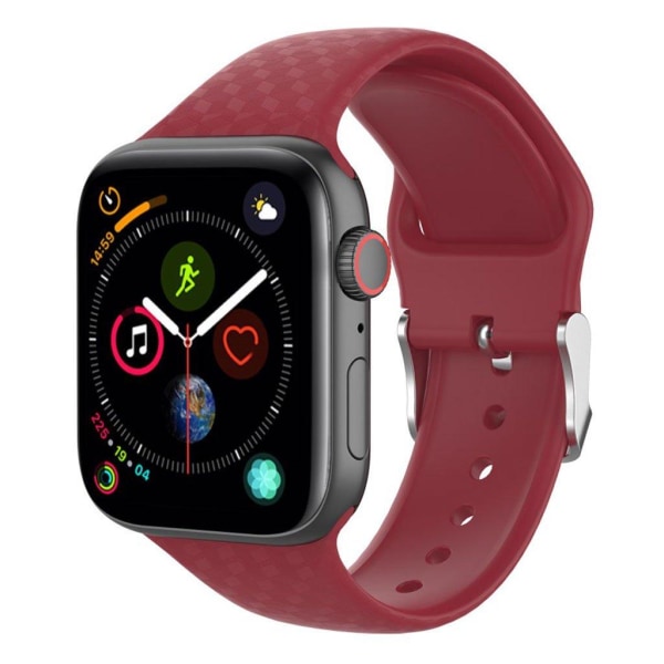 Apple Watch Series 5 40mm 3D Rhinsten silikone Urrem - Rose Rød Red