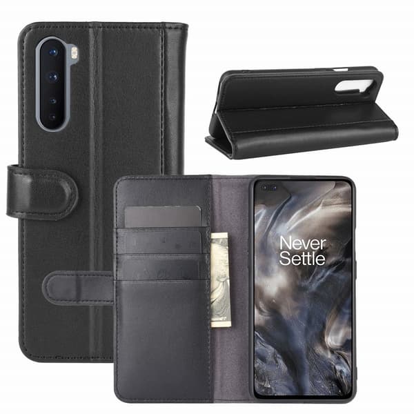 Moderni Nahkalaukku For OnePlus Nord - Musta Black