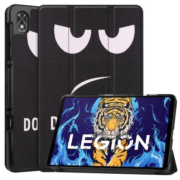 Lenovo Legion Y700 tri-fold pattern leather case - Don't Touch M Black