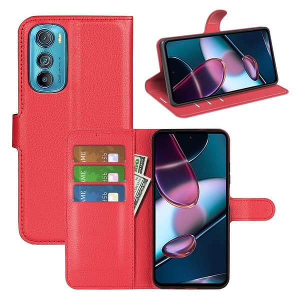 Classic Motorola Edge 30 flip kuoret - Punainen Red