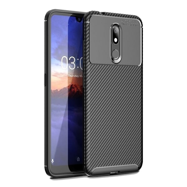 Carbon Shield Nokia 3.2 cover - Sort Black