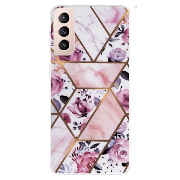 Marble Samsung Galaxy S22 Plus Suojakotelo - Elegant Roses Tile Multicolor