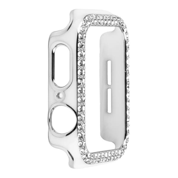 Apple Watch 44 mm dubbelfärgat strassfodral - Vit / Vit Vit