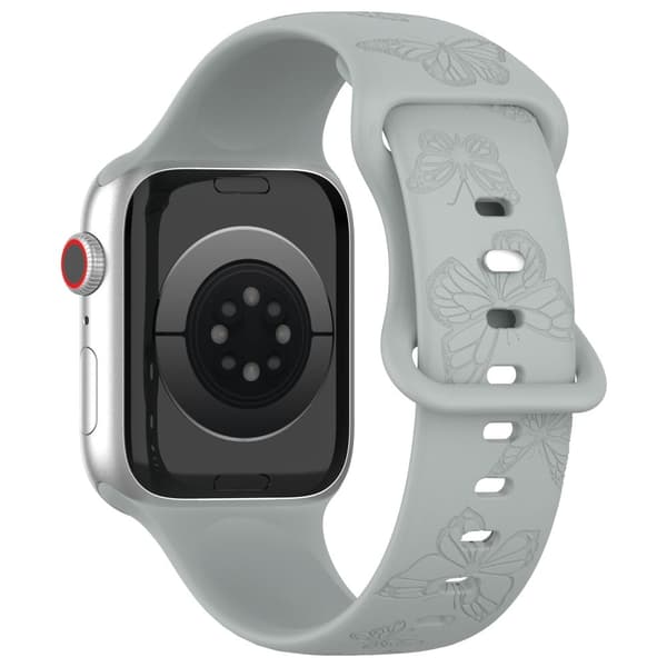 Apple Watch 49 mm / 45 mm / 44 mm / 42 mm silikonerem - Grå Silver grey