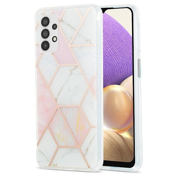 Marble design Samsung Galaxy A13 4G cover - Pink / Hvid Multicolor