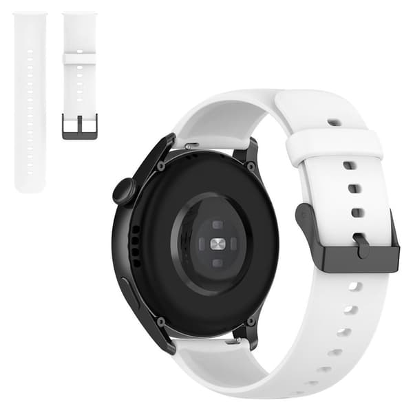 22 mm klockarmband i silikon med spänne i rostfritt stål för Huawei-klocka - Vit Vit